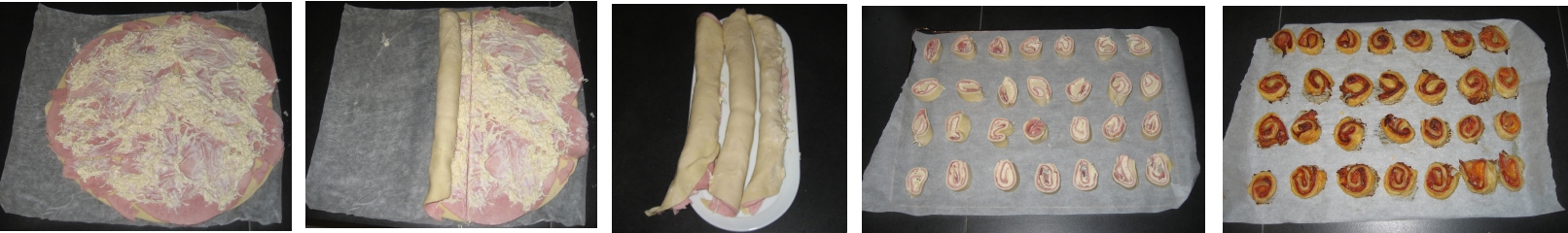 feuilleté au jambon roulé à la pate feuilleté pour le reveillon de fin d'année
