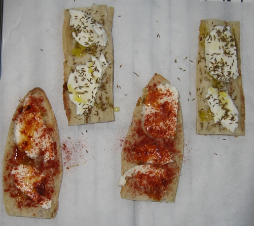 Les ingredients des tartines au ch�vre pour la f�te des P�res