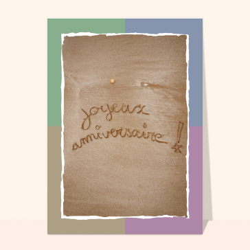 Joyeux anniversaire dans le sable