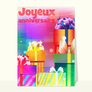 Joyeux anniversaire dans les cadeaux