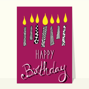 Carte anniversaire : Les bougies happy birthday