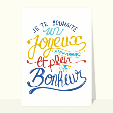 Anniversaire plein de bonheur