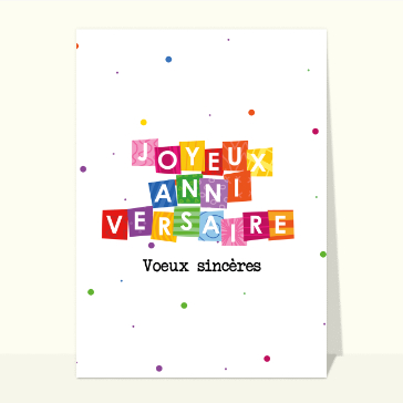 Joyeux anniversaire et carrés colorés