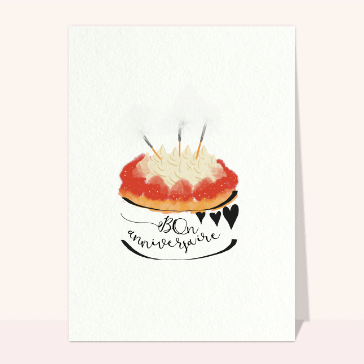 Joyeux anniversaire dans le gâteau