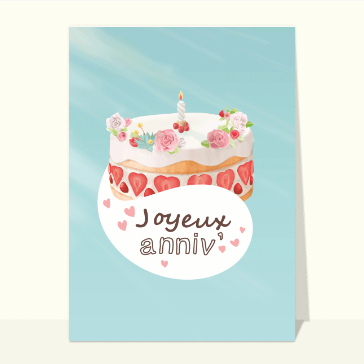 Joyeux anniv gâteau aux fraises