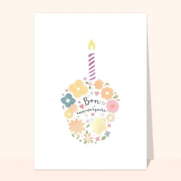 Gâteau d'anniversaire de fleurs