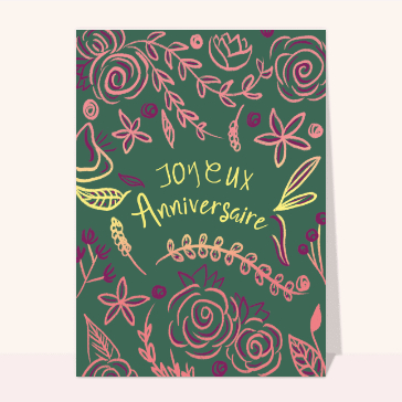 Anniversaire et fleurs à la craie
