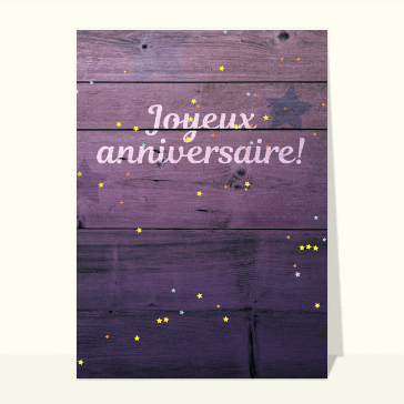 Joyeux anniversaire sur bois étoilé