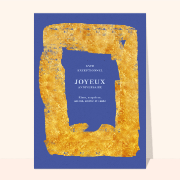 Joyeux anniversaire encadré de doré