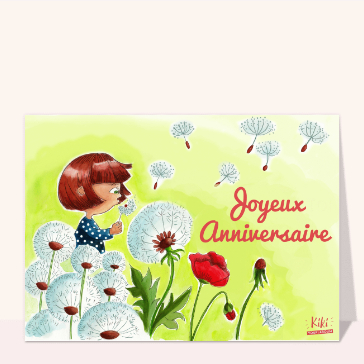 Anniversaire et champs de pissenlits