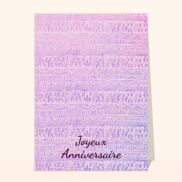 Joyeux anniversaire boho violet