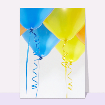 Carte anniversaire : Ballons anniversaire