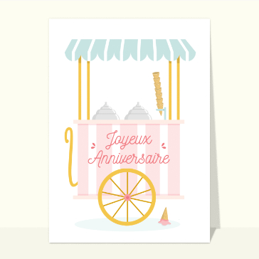 Joyeux anniversaire sur un stand de glaces rétro