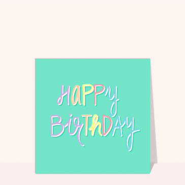Happy birthday coloré en vert