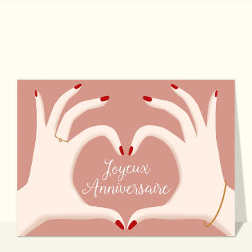 Carte Joyeux anniversaire dans un coeur