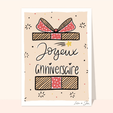 Joyeux anniversaire et cadeau dessiné