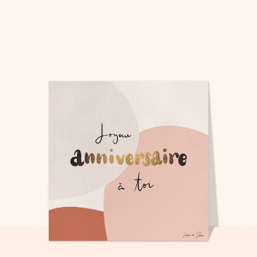 Carte Joyeux anniversaire illustrations aesthetic