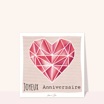 Joyeux anniversaire gros coeur diamant