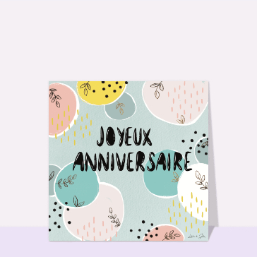 Carte Joyeux anniversaire funky