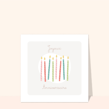 Joyeux anniversaire et bougies couleurs douces