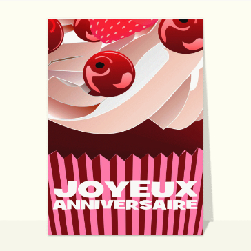 Cupcake d'anniversaire en gros plan