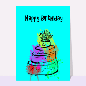 Happy birthday crayonné de gâteau d'anniversaire