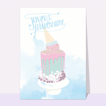 Gâteau d&#8217;anniversaire couleur pastel