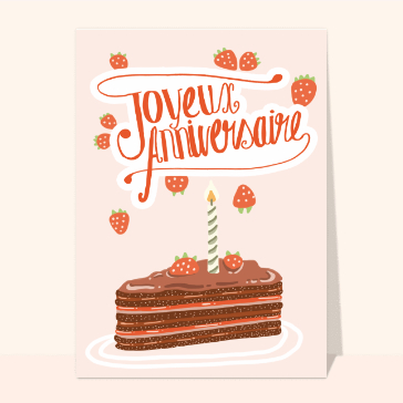 Gâteau d'anniversaire au chocolat et aux fraises