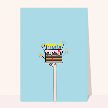 Un gâteau d'anniversaire à bout de bras