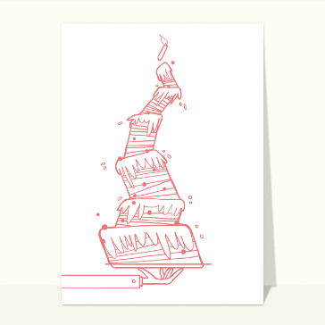Carte gateau d'anniversaire : Gâteau d'anniversaire bancal