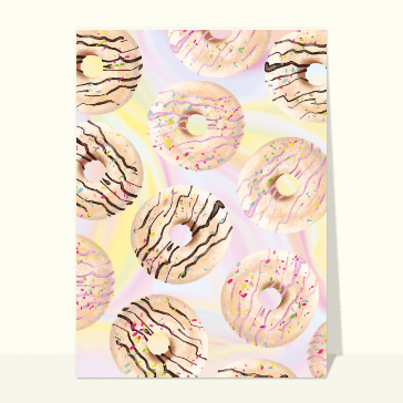 Carte gateau d'anniversaire : Donuts d'anniversaire