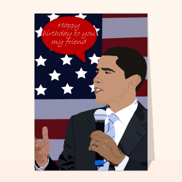 Carte joyeux anniversaire en plusieurs langues : Obama happy birthday