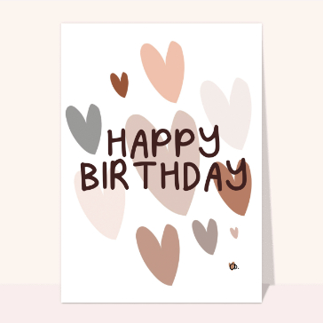 Happy birthday avec des coeurs