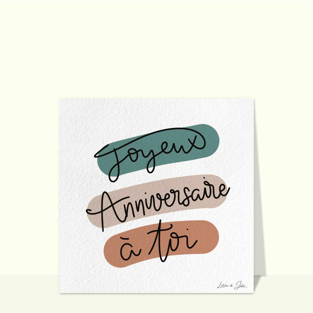 Anniversaire vibrant avec des formes modernes - envoi rapide