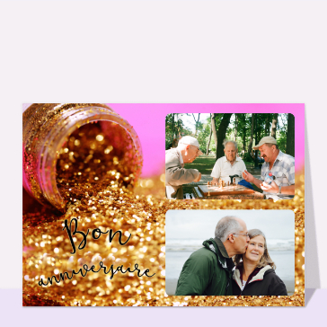 Des paillettes d`anniversaire dorées