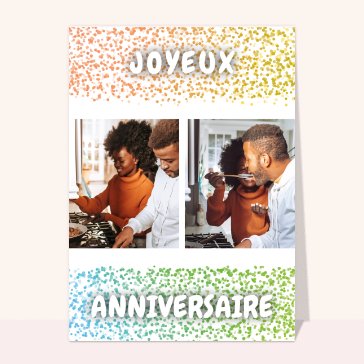 Carte anniversaire personnalisée : Joyeux anniversaire sur des confettis