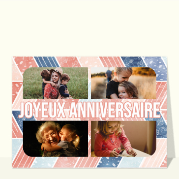 Joyeux anniversaire chevrons coloré