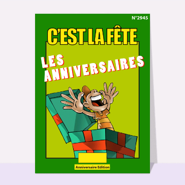 Carte anniversaire couverture de magazine : J'aime fêter pour enfants