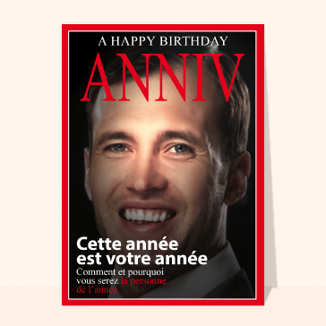 Carte anniversaire couverture de magazine : Magazine A happy birthday