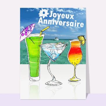 Cocktails pour un anniversaire paradisiaque