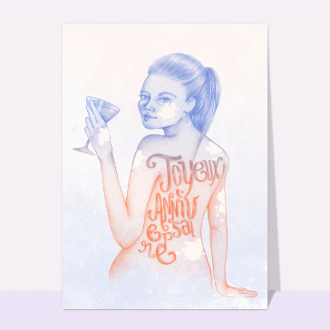 La pin-up et son martini souhaite joyeux anniversaire