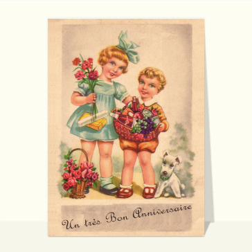 Carte ancienne un très bon anniversaire