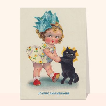 Joyeux anniversaire petite et son chat