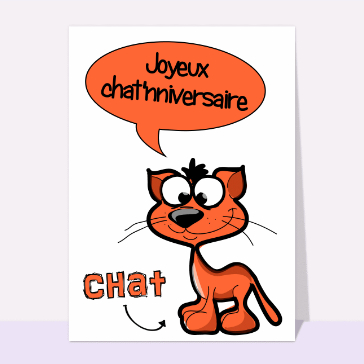 Carte anniversaire du chat