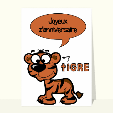 Joyeux anniversaire avec un tigre