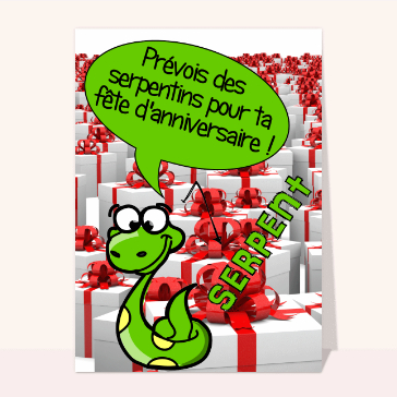 Des serpentins d'anniversaire
