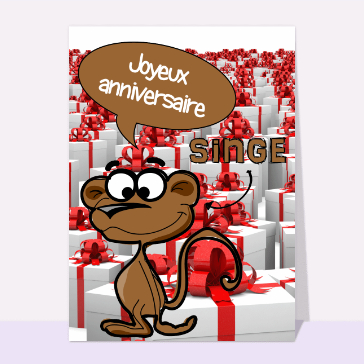 Le singe souhaite un joyeux anniversaire