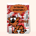 Cartes anniversaires animaux rigolos pour votre texte