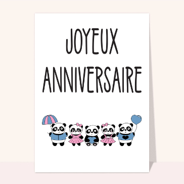 Joyeux anniversaire petit panda Cartes anniversaires animaux rigolos
