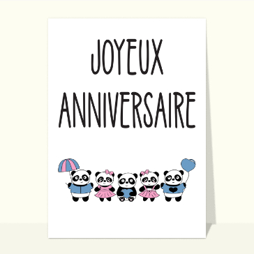 Carte Joyeux anniversaire petit panda